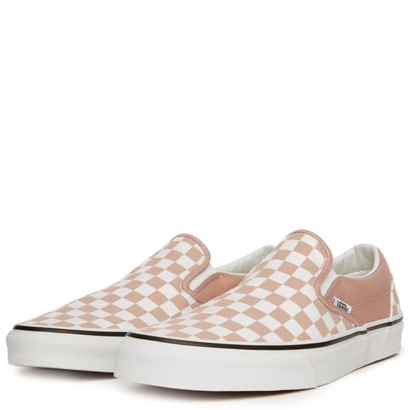 Vans Shoes - VANS CLASSIC SLIP-ON CHECKERS MAHOGANY ROSE SHOES